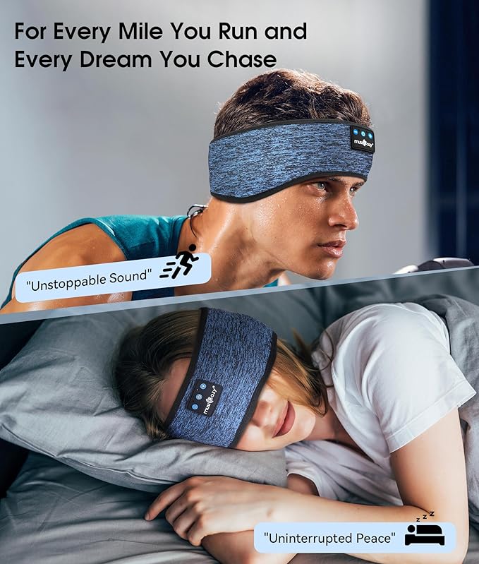 MUSICOZY Sleep Headphones Bluetooth 5.4 Headband, Wireless Earphones Music - Image 2