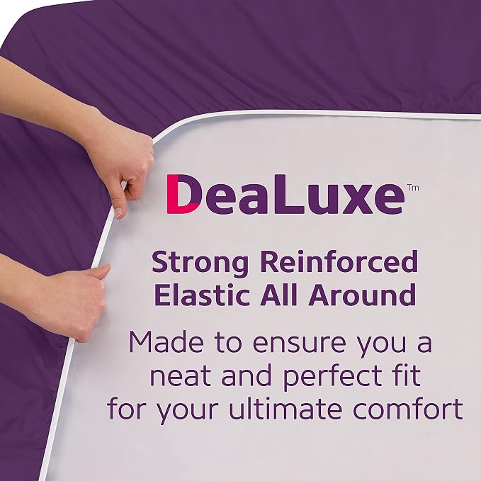 Twin Deep Pocket Fitted Sheet 21' Twin Size Perfectly Fits 17'23' Mattresses & - Image 4