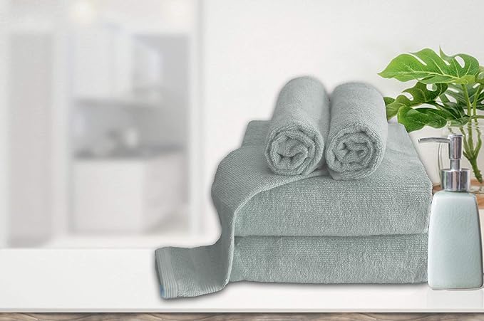 Belizzi Home 8 Piece Towel Set 100% Ring Spun Cotton, 2 Bath Towels 27x54 - Image 3