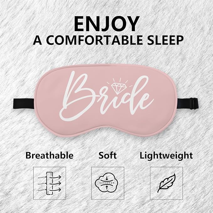 Bride Silk Eye Mask for Sleeping, Bride Eye Mask, Bridal Shower Gifts Blindfold - Image 6