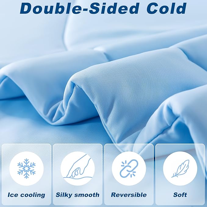 Cooling Comforter Queen Size, Double-Sided Cold Tech Fabric Quilted Bed - Image 3