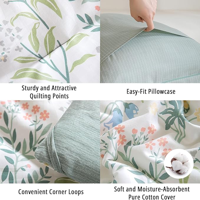 LEMIROE Floral Cotton Comforter Queen Size - Image 5