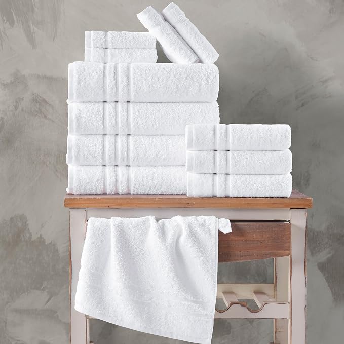 Hawmam Linen White Bath Towels 4 Pack 27 x 54 Inches 100% Turkish Cotton Soft - Image 4