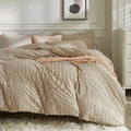 JELLYMONI Khaki Duvet Cover King Size, Soft Breathable Seersucker Duvet Cover by JELLYMONI