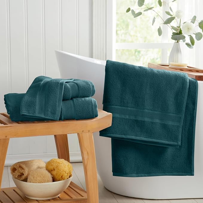 Springtree Home Luxury Viscose from Bamboo Bath Towel Set of 4 | 35% Viscose - Image 7