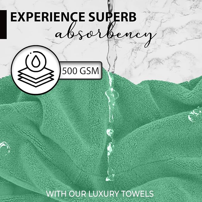 KAHAF COLLECTION 100% Cotton Bath Towels, 24x48 Pack of 6 Towels, Quick Dry - Image 3
