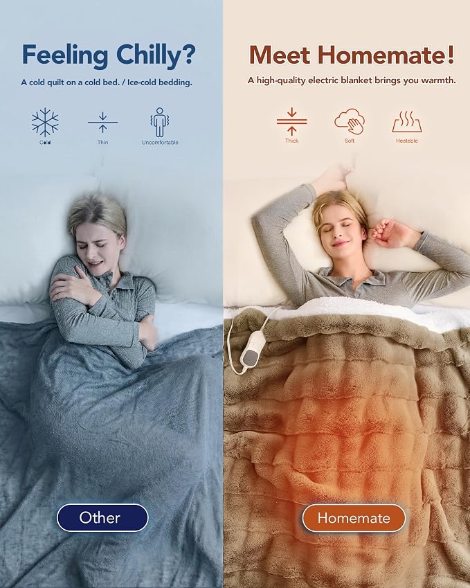 Homemate Electric Heated Throw Blanket - Image 4