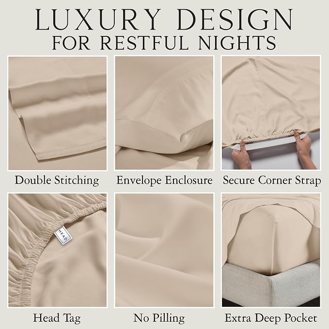 Karissa Mae Cooling Bamboo Viscose Queen Size Pillowcase Set | 100% FSC - Image 3