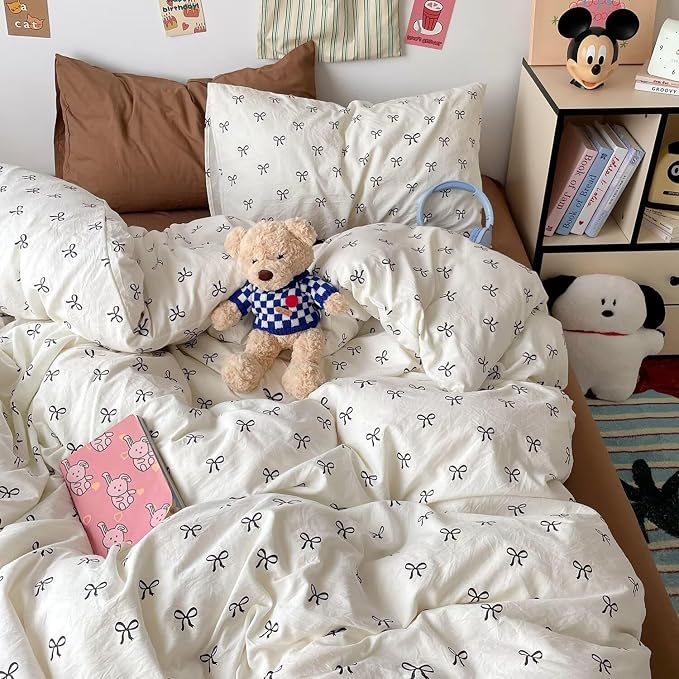 mixinni Vintage Bowknot Pattern Duvet Cover Set by mixinni