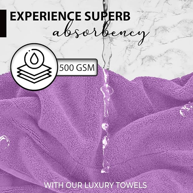 KAHAF COLLECTION 100% Cotton Bath Towels, 24x48 Pack of 6 Towels, Quick Dry - Image 2