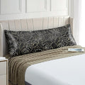 EXQ Home Satin Body Pillowcase for Hair and Skin- Rose on Black Silk Long by EXQHomeTexitleCoLtd