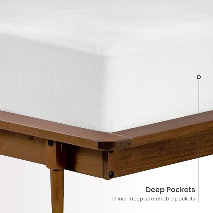 Bioweaves Organic Cotton Jersey Waterproof Mattress Protector Twin XL | 39" x - Image 5
