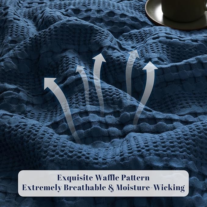 PHF Cooling Waffle Blanket Twin Size, Lightweight 60% Rayon from Bamboo & 40% - Image 4