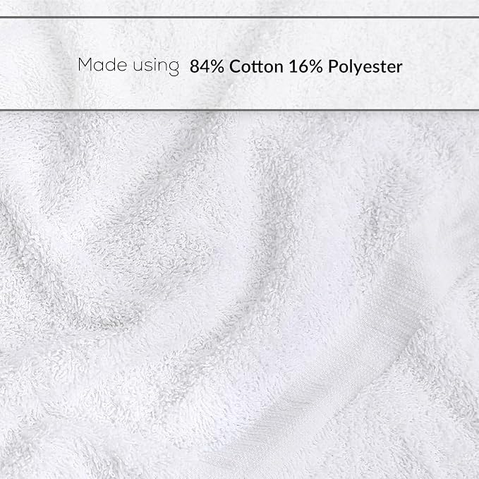 GOLD TEXTILES 48 White Economy Bath Towels Bulk Cotton Blend - Image 4