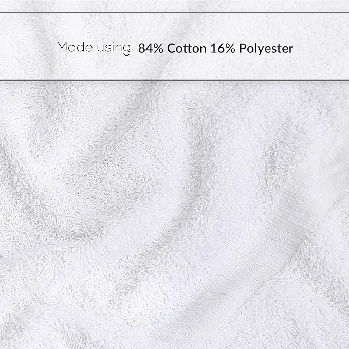 GOLD TEXTILES 60 White Economy Bath Towels Bulk Cotton Blend - Image 4
