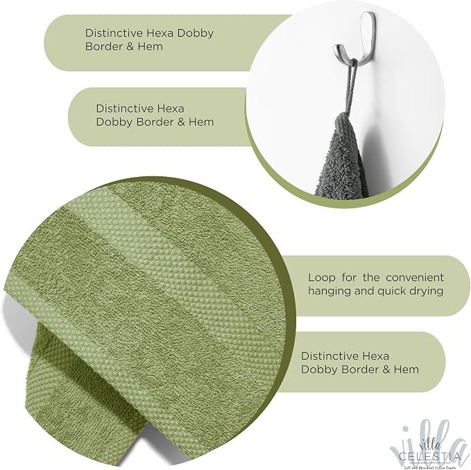 100% Cotton Bath Towel Set of 24-6 Bath Towels, 6 Hand Towels, 12 Wash Cloths - Image 5