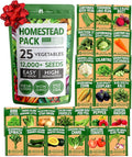 HOME GROWN 25 Variety Survival Seed Vault 12, 000+ Heirloom Non-GMO Vegetable by HOMEGROWN