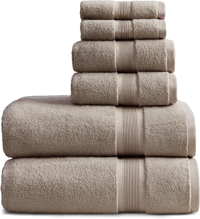Springtree Home Luxury Bamboo Rayon Bath Towel Set 6 Piece Set | 35% Bamboo by SpringtreeHome