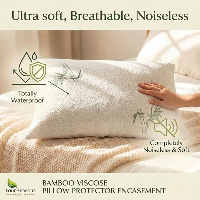 Four Seasons Essentials King Size Waterproof Pillow Protectors - Image 5
