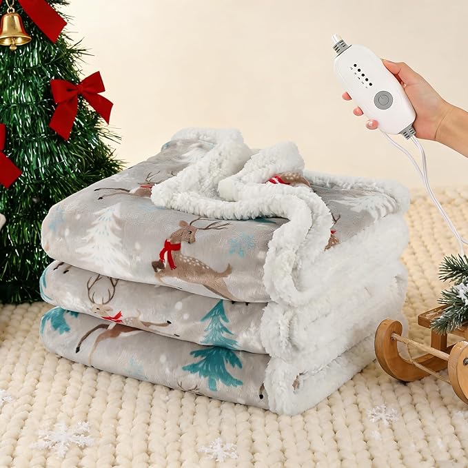 Electric Heated Blanket Throw Size 50" x 60" by TICOO