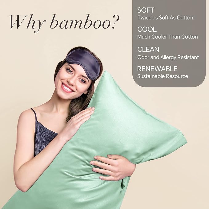 BEDELITE King Size Pillow Cases Set of 2, Rayon Derived from Bamboo, Cooling - Image 2