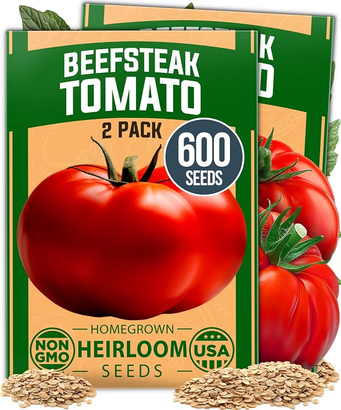 HOME GROWN Beefsteak Tomato Seeds 600+ Heirloom Non-GMO Seeds by HOMEGROWN