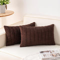 Aegero Pack of 2 Corduroy Decorative Throw Pillow Covers 12x24 Inch Soft by Unknown