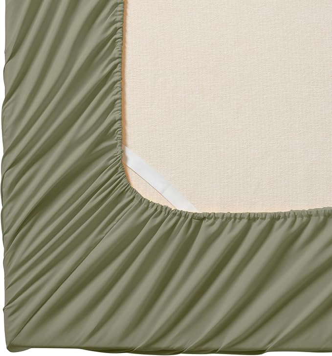 Queen Fitted Sheet Only with Full Elastic & Built in Corner Sheet Straps to - Image 2