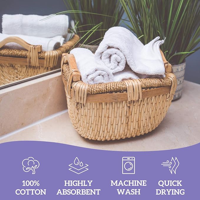 GREEN LIFESTYLE Dobby Border Towel 16x30 100% Ring Spun Cotton Soft and Plush - Image 5
