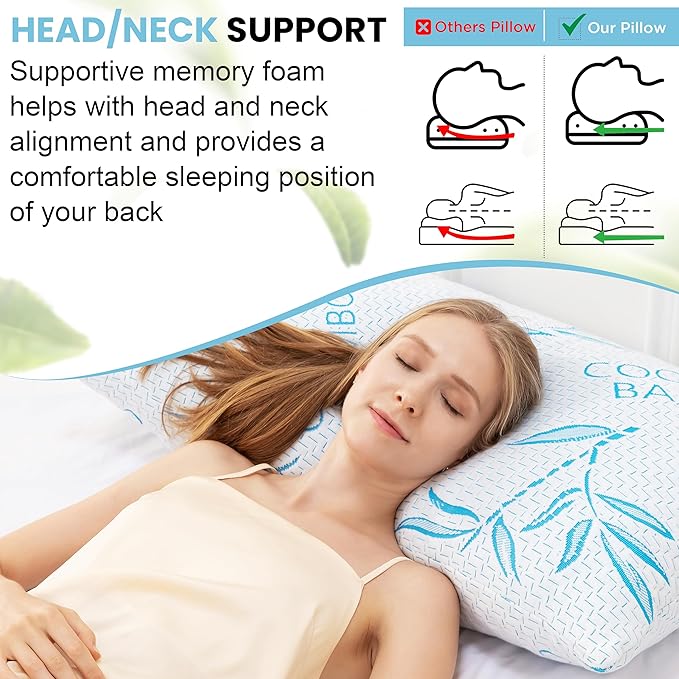 ComfySleep Queen Size 2 Pack Rayon Made from Bamboo Pillows - Image 3