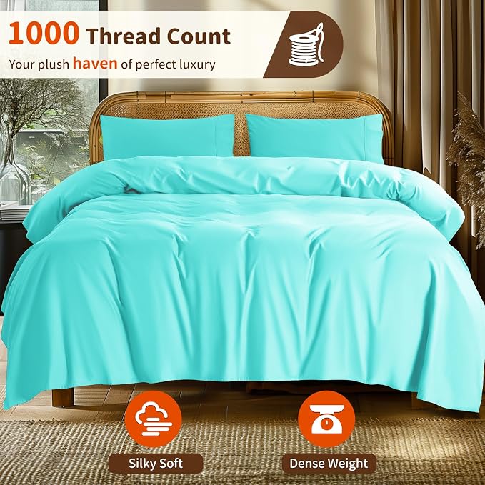 LBRO2M Split King Sheet Sets for Adjustable Bed 1000 Thread Count 100% Egyptian - Image 2
