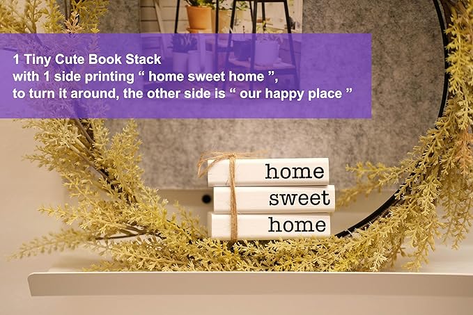LIVDUCOT Farmhouse Mini White Decorative Books - Image 3