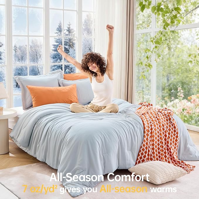 MUXHOMO Full Comforter Sets, All Season Ultra Soft Down Alternative Bedding - Image 4