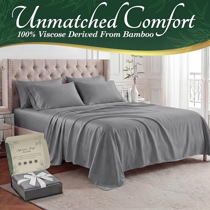 DECOLURE 100% Viscose Derived from Bamboo Sheets King Size - Image 2