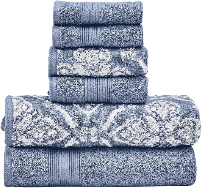 Modern Threads Amaris 6-Piece Reversible Yarn Dyed Jacquard Towel Set by ModernThreads