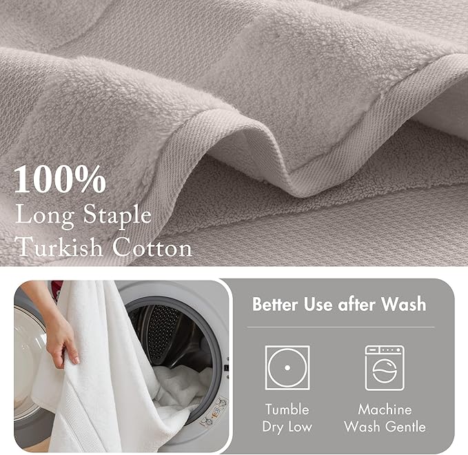 Madison Park Turkish 100% Cotton 600Gsm Luxury Premium Thick Soft Absorbent - Image 5