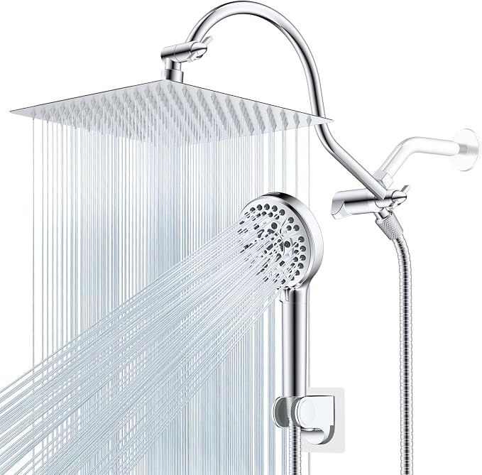 Hibbent 12'' All Metal CUPC Certified Shower Head, High Pressure Rainfall by Hibbent