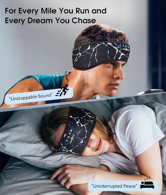 MUSICOZY Sleep Headphones Bluetooth 5.4 Headband, Wireless Earphones Music - Image 2