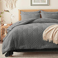 Zzlpp King Comforter Set 7 Pieces, Dark Grey Tufted Bed in a Bag by ZZLPP