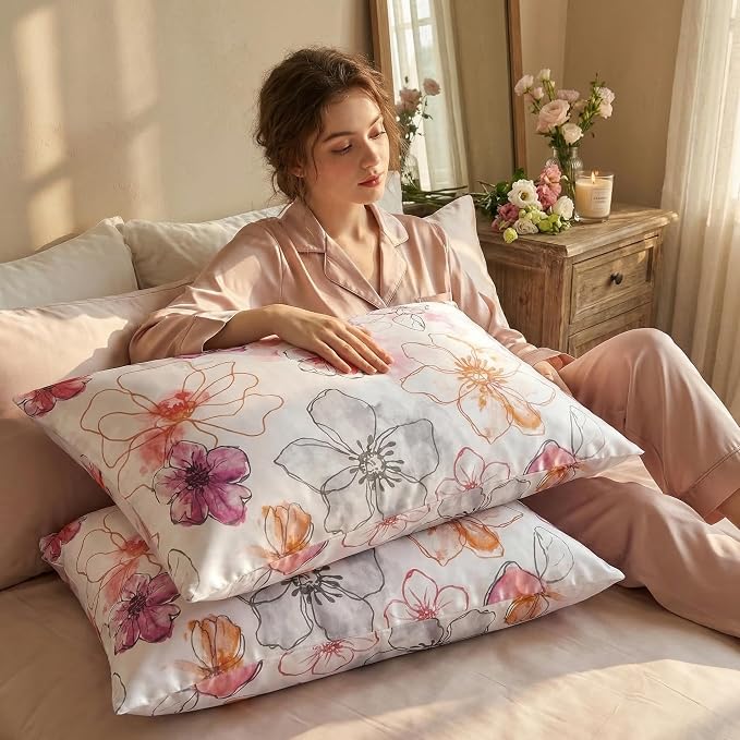 YIYEA 100% Viscose Derived from Bamboo Pillow Cases Set of 2, 600 Thread Count - Image 7