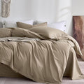 JELLYMONI 100% Washed Cotton Duvet Cover Full – Soft, Breathable Linen-Look by JELLYMONI