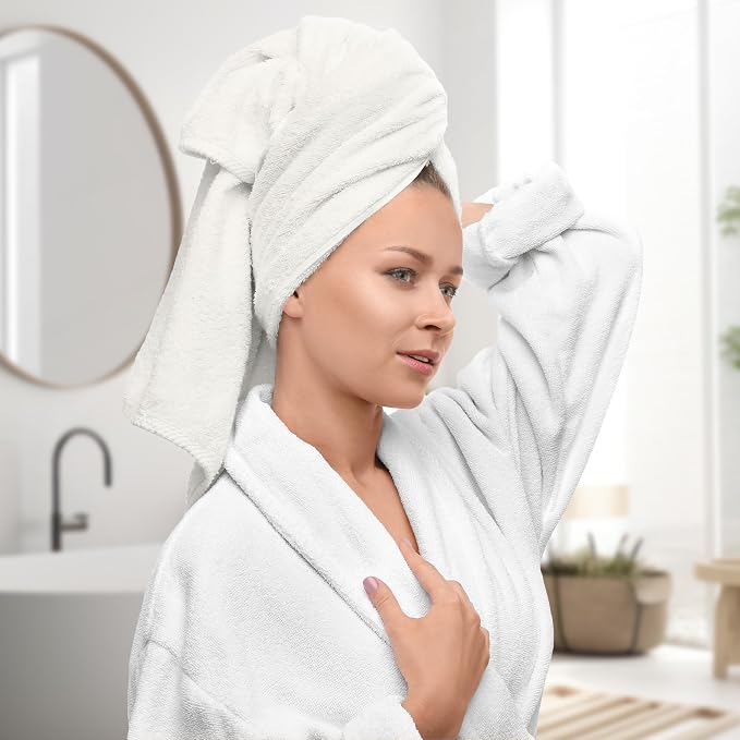Avalon Towels White Bath Towels Set of 4 pcs, 100% Cotton Towel Absorbent and - Image 2