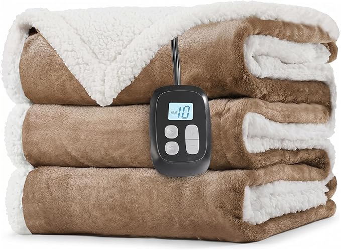 LaffyLo Electric Heated Blanket Full Size 72 x 84, Fast Heating Blanket by LAFFYLO