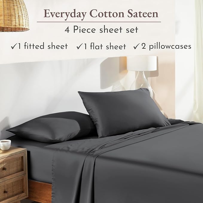 California Design Den Natural 100% Cotton Sheets Full Size Bed Set - Image 4