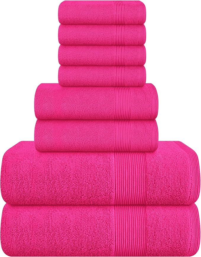 Belizzi Home 8 Piece Towel Set 100% Ring Spun Cotton, 2 Bath Towels 27x54 by Unknown