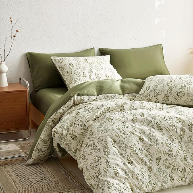 BOLINLIVING Floral Duvet Cover Twin Size, Breathable Soft Microfiber Bedding Set - Image 4