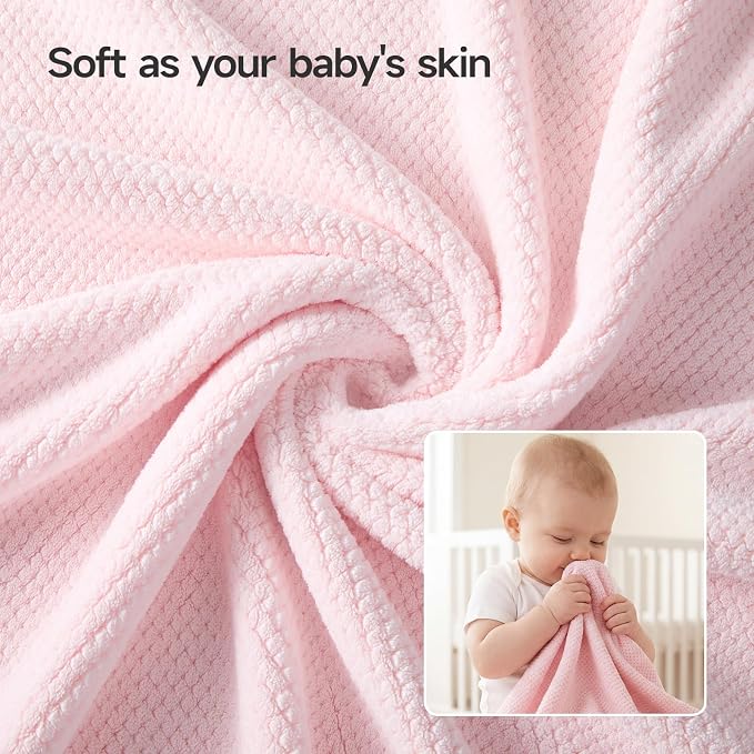REDKISS 6 Piece Pink Towel Set, Extra Large Microfiber Bathroom Towels Set - Image 5