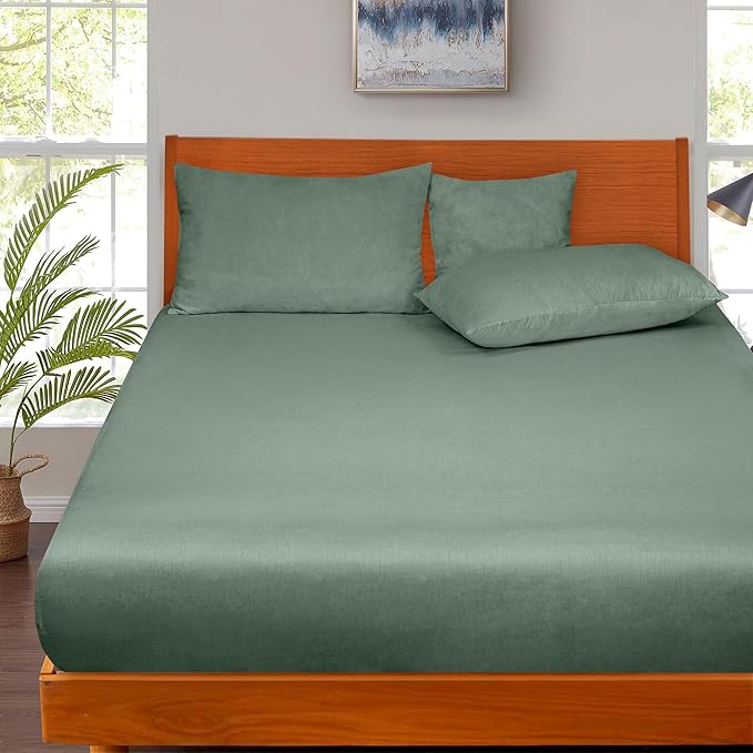 ROYALE LINENS 300 Thread Count 100% Long Staple Combed Cotton Fitted Sheet King - Image 5