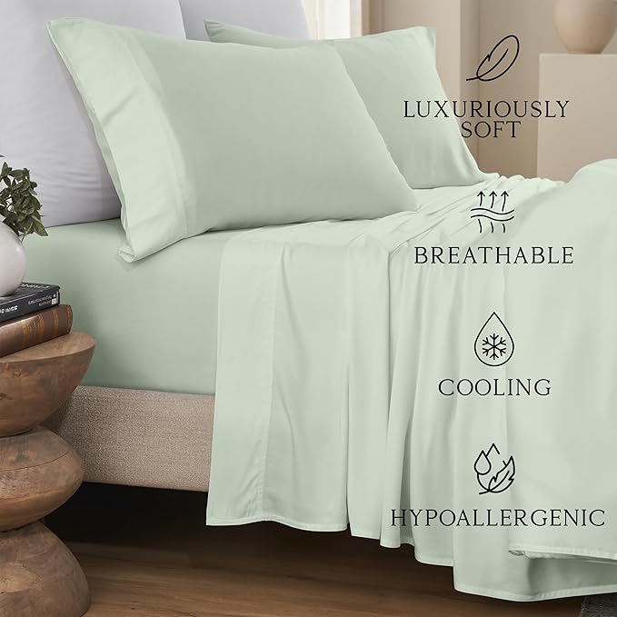 Karissa Mae Cooling Bamboo Viscose Standard Size Pillowcase Set | 100% - Image 2