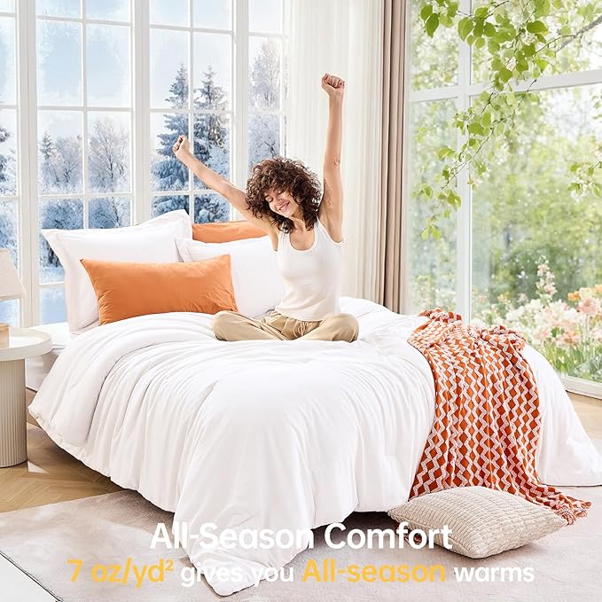 MUXHOMO Full Comforter Sets, All Season Ultra Soft Down Alternative Bedding - Image 4